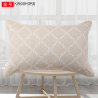 金号枕巾 简约格子纯棉加厚吸汗大枕巾 寝室家用透气枕巾 78*52cm 【网格】棕