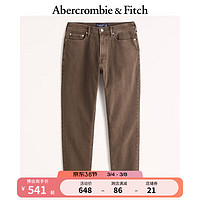 Abercrombie & Fitch 男装 24春美式运动风修身休闲宽松深棕色牛仔裤 342158-1 深棕色水洗 32/32 (180/82A)