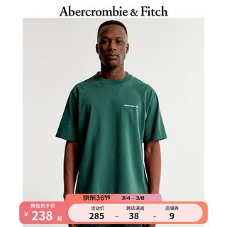 ABERCROMBIE & FITCH男装 24春夏美式经典Logo圆领休闲短袖T恤 355687-1 绿色 XL (180/116A)