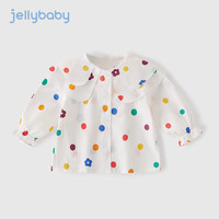JELLYBABY宝宝上衣儿童春秋衬衣小童多巴胺秋装女童衬衫洋气时髦 杏色 110cm