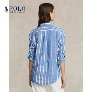 Polo Ralph Lauren 拉夫劳伦 女装 24春宽松版型条纹亚麻衬衫RL25393 400-多色 S