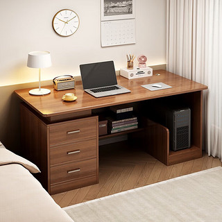 百里香 电脑桌台式家用学习桌写字办公书桌靠墙小户型卧室桌子 铁灰色100*50*74