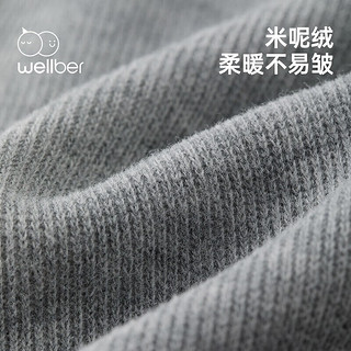 威尔贝鲁（WELLBER）儿童休闲长裤春秋2024男女童基础款裤子宝宝洋气外出裤 麻灰款 90/50