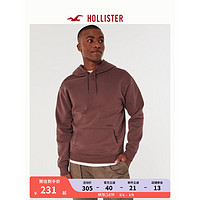 HOLLISTER美式百搭抓绒保暖休闲款Logo帽衫卫衣 男 355644-1 栗色 XS