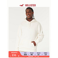 HOLLISTER美式百搭抓绒保暖休闲款Logo帽衫卫衣 男 355644-1 乳白色 XL