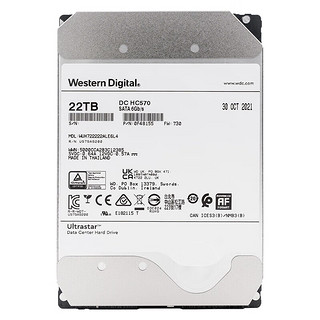 西部数据 WD/西数HC570 WUH722222ALE6L4 22TB3.5寸SATA3氦气企业级硬盘22T