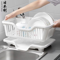 家の物语(KATEI STORY)日本沥水碗架厨房碗碟架沥水架塑料沥碗单层大容量放碗架家用 NO.3白色