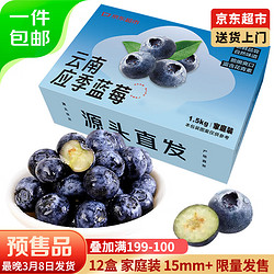 京鲜生 云南蓝莓（中大果）125g*12盒装（每盒7.4元）