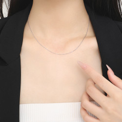 chowtaiseng周大生铂金pt950白金盒仔链可配吊坠项链女款锁骨链素链