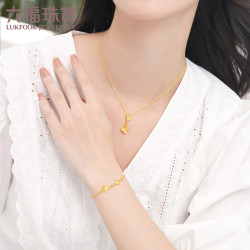 lukfookjewellery六福珠宝相恋蝴蝶黄金项链吊坠女足金吊坠链坠送礼