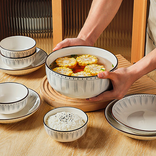 日式盘子菜盘家用陶瓷碗碟2024餐具高级感餐盘菜碟子深盘