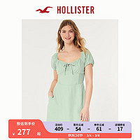 HOLLISTER24春夏辣妹收腰泡泡袖短款A字连衣裙 女 357893-1 灰绿色 S (165/88A)