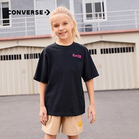 Converse 匡威儿童装短袖女童t恤纯棉夏季新款潮牌针织上衣大童半袖T恤