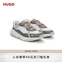 HUGO【】男士2024夏季皮革饰面混合材质运动鞋 061-深灰色 EU:43