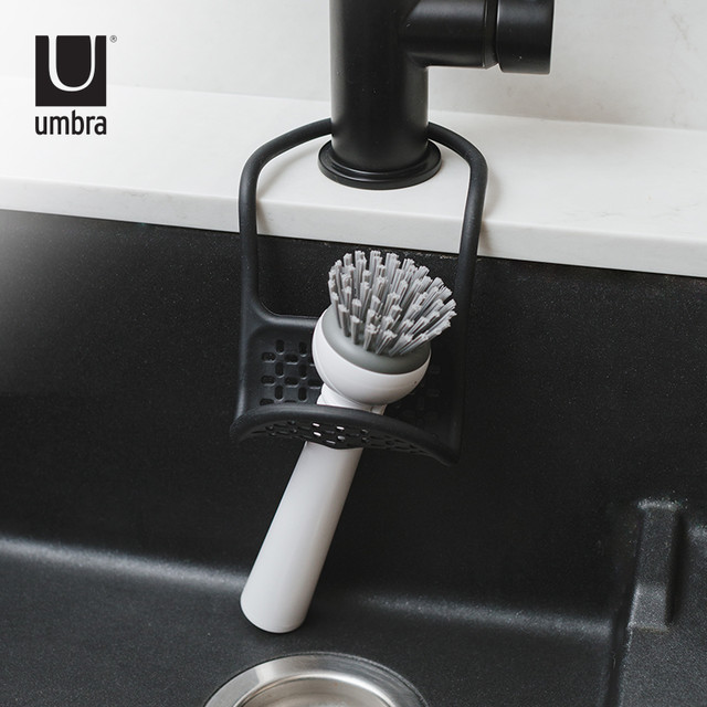 umbra 司令水槽挂篮海绵沥水架钢丝球收纳沥水篮子厨房水池置物架