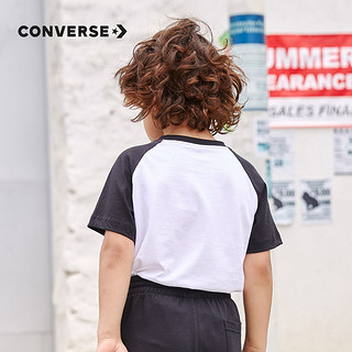 匡威（Converse） 儿童装男童t恤夏季大童星标短袖上衣纯棉小女孩外穿打底衫 正黑色(圆标) 160L(XL)