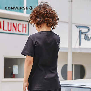 匡威（Converse） 儿童装男童t恤夏季大童星标短袖上衣纯棉小女孩外穿打底衫 正黑色-彩标 160L(XL)