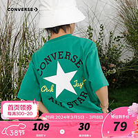 匡威（Converse） 儿童装男童t恤夏季大童星标短袖上衣纯棉小女孩外穿打底衫 22SU新-密林绿 150(M)