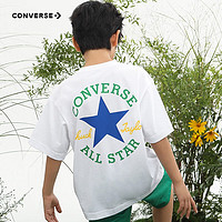 匡威（Converse） 儿童装男童t恤夏季大童星标短袖上衣纯棉小女孩外穿打底衫 22SU新-纯白色 120(6)