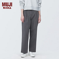 无印良品 MUJI 女式 横竖弹力丝光斜纹 抽褶宽版裤 裤子早春
BE1SAA4S 炭灰色 XXL (170/78A)