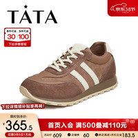 他她(TATA)2024春时尚休闲厚底女运动鞋DWEZ1AM4 啡/白 37