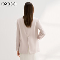G2000【舒适弹性】G2000女装SS24商场柔软质感男友宽松休闲西服 织纹布-灰粉色提花28寸 M