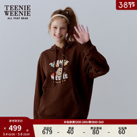 Teenie Weenie小熊2024年索罗娜美拉德连帽卫衣美式复古宽松上衣女