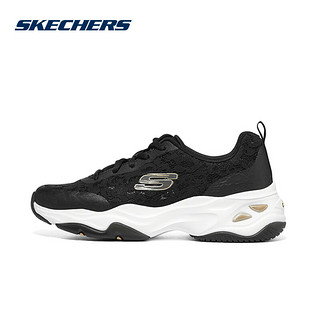 斯凯奇（SKECHERS）女鞋 2024春季运动鞋子户外时尚休闲D'LITES系列时尚绑带运动鞋子 896092-BKGD 38.5