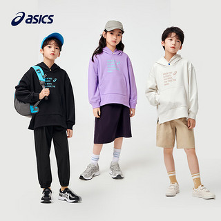 asics 亚瑟士童装2024春季男女儿童连帽卫衣运动休闲时尚帽衫 508紫色 110cm