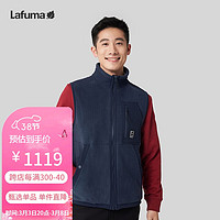 LAFUMA乐飞叶抓绒马甲男 户外秋冬双面奥利绒针织拼接外套 LMVE3CR85 藏青色NV 175/96A（48）