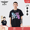 BOY LONDON春夏24新品男女同款短袖炫彩字母印花潮酷潮牌T恤N01067 黑色 S