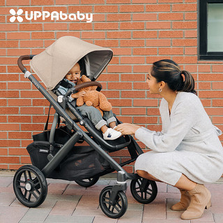 UPPAbaby VISTA V2婴儿推车 可坐可躺 双向高景观可折叠婴儿手推车 深灰色-GREYSON【含睡篮】