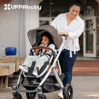 UPPAbaby VISTA V2婴儿推车 可坐可躺 双向高景观可折叠婴儿手推车 深灰色-GREYSON【含睡篮】