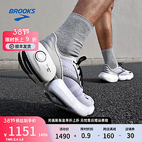 布鲁克斯BROOKS春季跑步鞋男鞋减震透气运动鞋跑鞋Aurora-BL 极光 【男】白色/云淡灰/黑色 42.5