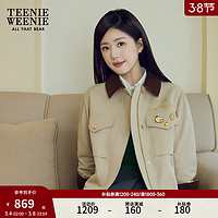 Teenie Weenie小熊2024年美拉德短款夹克外套早春女 卡其色 165/M