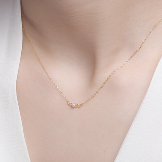 meluxe 淡水珍珠项链钻石吊坠女珍珠锁骨链 送女友三八妇女节礼物 淡水珍珠2-3mm，长约41cm