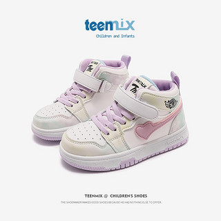 TEENMIX 天美意 儿童运动鞋高帮 紫色 36