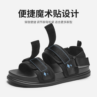 热风男鞋2024年夏季男士时尚凉鞋 01黑色 38