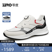 零度尚品零度Zero男鞋2024年春夏轻便透气舒适旋钮拼接休闲鞋运动鞋子 白色 38