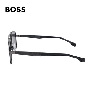 HUGO BOSS 男女款墨镜时尚太阳镜眼镜时尚圆框修饰脸型1486S 偏光黑色 54MM PTAM9-偏光黑色