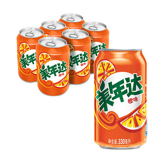 pepsi 百事 MIRINARA 美年达 汽水 橙味 330ml*6听