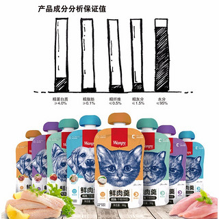 Wanpy 顽皮 猫用鲜肉羹湿粮猫咪拌饭粮伴侣营养湿粮鲜封包零食 （幼猫）鳕鱼90g6袋装