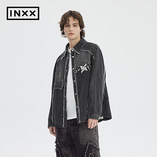 英克斯（inxx）Standby 潮牌春宽松休闲牛仔长袖衬衫XME1040252 黑色-2 XL