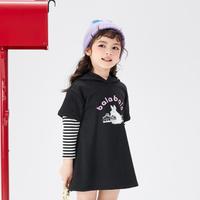 女童卫衣春秋装儿童宝宝小童童装连帽假两件