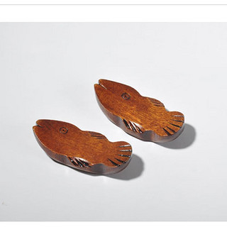尚佳帮放筷子的托架木制【5个装】创意日式筷子架木质手工原木筷托家用 大鱼5个 浅色