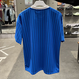 阿迪达斯 （adidas）短袖T恤男装2024春季三叶草运动服透气宽松足球上衣IM9456 IM9456蓝色 S