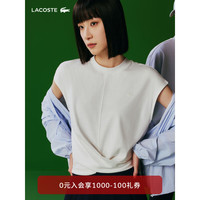 法国拉科斯特 LACOSTE女装24休闲宽松纯色无袖个性设计T恤TF3847 70V/米白色 34/155
