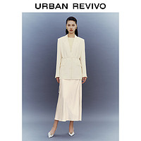 URBAN REVIVO UR2024春季女装时尚简约通勤廓形单排扣西装外套UWG140033 本白 M