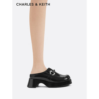 CHARLES&KEITH24春季甜酷穆勒拖包头厚底拖鞋女CK1-70580219 Black Box黑色 41