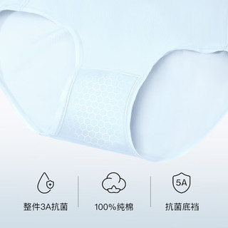 ubras24年冰丝网眼透气女士中腰内裤薄款三角裤抗菌（3条装） 椰青灰色+燕麦奶色+薄荷奶糖色 L